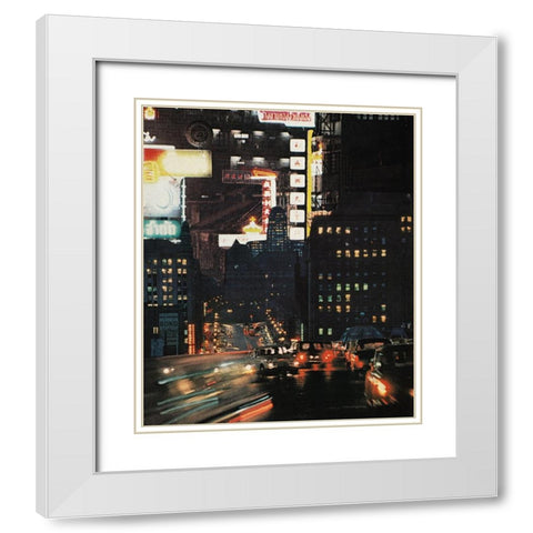 Citylights White Modern Wood Framed Art Print with Double Matting by Wonder, Howie