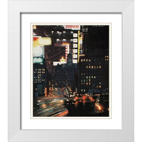 Citylights White Modern Wood Framed Art Print with Double Matting by Wonder, Howie