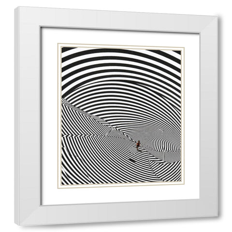 Warped White Modern Wood Framed Art Print with Double Matting by Wonder, Howie