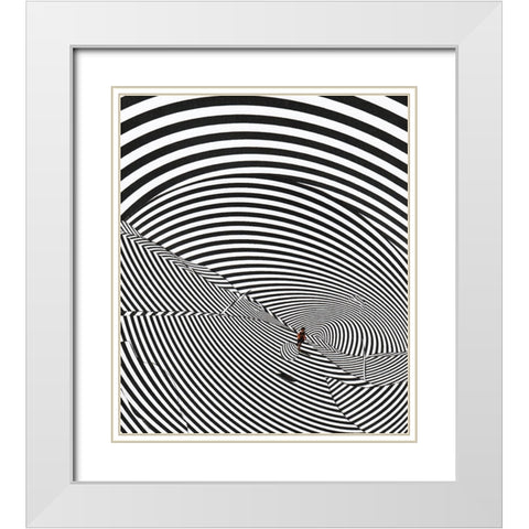 Warped White Modern Wood Framed Art Print with Double Matting by Wonder, Howie