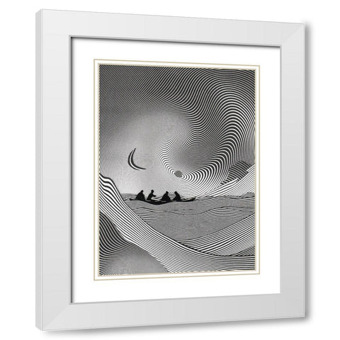 Voyage And Waves II White Modern Wood Framed Art Print with Double Matting by Wonder, Howie