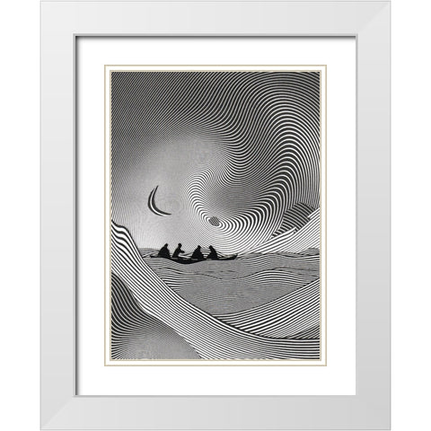 Voyage And Waves II White Modern Wood Framed Art Print with Double Matting by Wonder, Howie