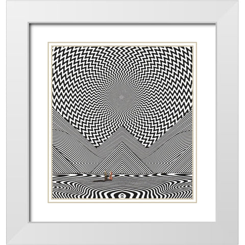 Tetrahedron White Modern Wood Framed Art Print with Double Matting by Wonder, Howie