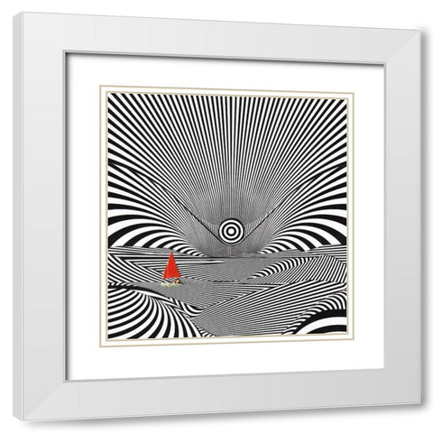 Shore White Modern Wood Framed Art Print with Double Matting by Wonder, Howie