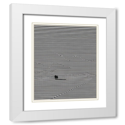 Shift White Modern Wood Framed Art Print with Double Matting by Wonder, Howie