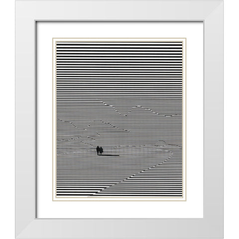 Shift White Modern Wood Framed Art Print with Double Matting by Wonder, Howie