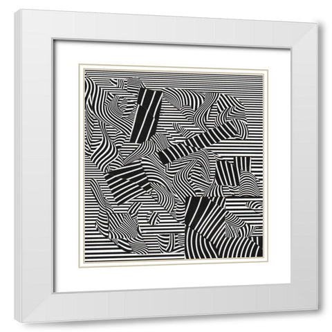 Shapes And Objects White Modern Wood Framed Art Print with Double Matting by Wonder, Howie