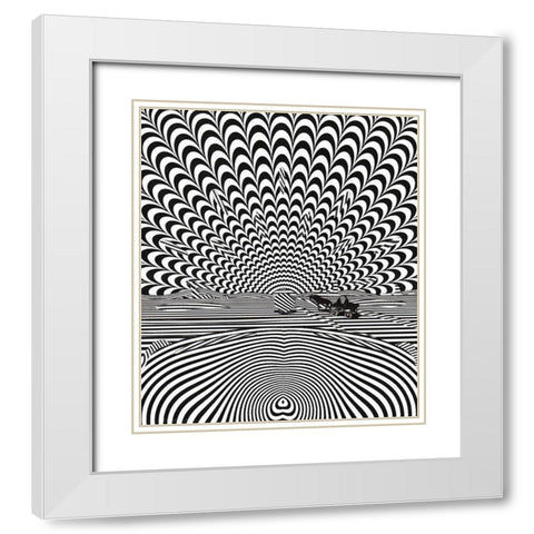Refraction White Modern Wood Framed Art Print with Double Matting by Wonder, Howie
