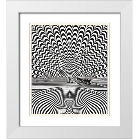 Refraction White Modern Wood Framed Art Print with Double Matting by Wonder, Howie