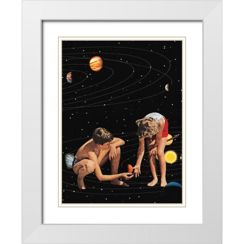 Playground White Modern Wood Framed Art Print with Double Matting by Wonder, Howie