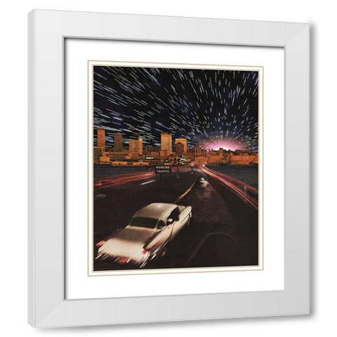 Merging Traffic White Modern Wood Framed Art Print with Double Matting by Wonder, Howie