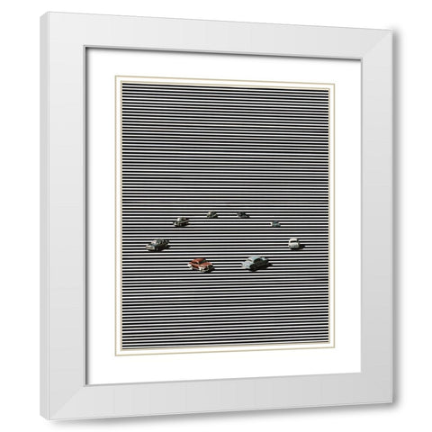 Loop White Modern Wood Framed Art Print with Double Matting by Wonder, Howie