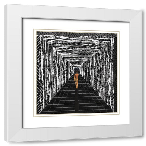 Meditate White Modern Wood Framed Art Print with Double Matting by Wonder, Howie