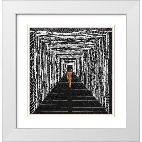 Meditate White Modern Wood Framed Art Print with Double Matting by Wonder, Howie