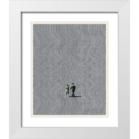 Parallel White Modern Wood Framed Art Print with Double Matting by Wonder, Howie