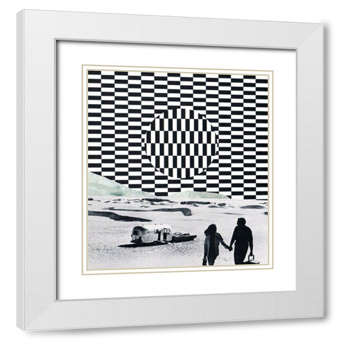Memory White Modern Wood Framed Art Print with Double Matting by Wonder, Howie