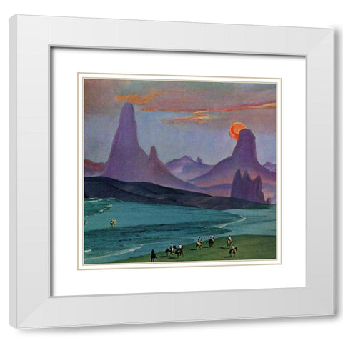 Hills White Modern Wood Framed Art Print with Double Matting by Wonder, Howie