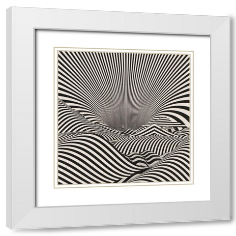 Currents White Modern Wood Framed Art Print with Double Matting by Wonder, Howie