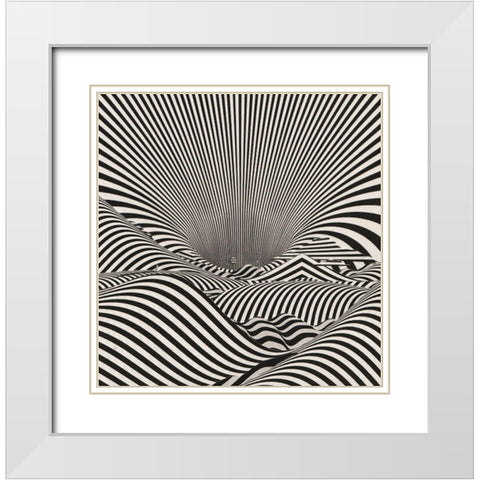 Currents White Modern Wood Framed Art Print with Double Matting by Wonder, Howie