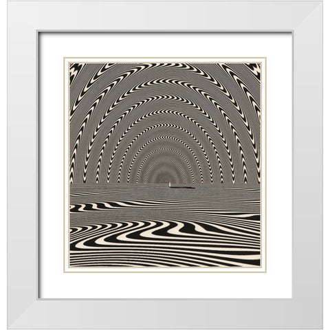 Evolve White Modern Wood Framed Art Print with Double Matting by Wonder, Howie