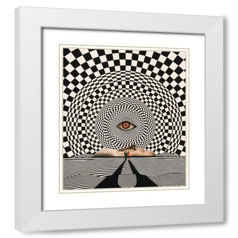 Eye In The Sky White Modern Wood Framed Art Print with Double Matting by Wonder, Howie