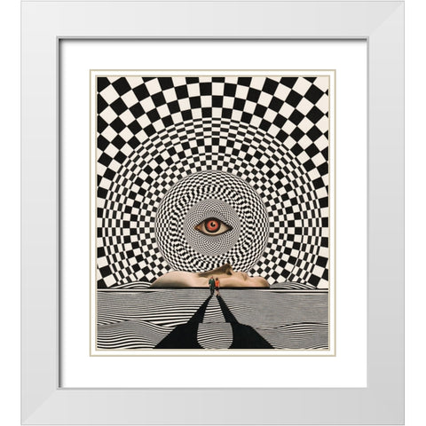Eye In The Sky White Modern Wood Framed Art Print with Double Matting by Wonder, Howie