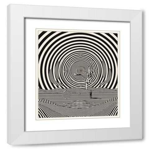 Hallucination White Modern Wood Framed Art Print with Double Matting by Wonder, Howie