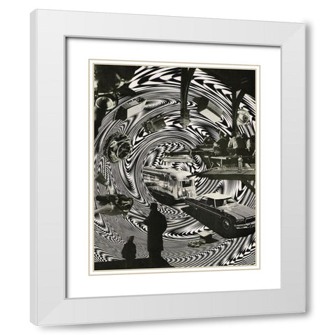 Spin White Modern Wood Framed Art Print with Double Matting by Wonder, Howie