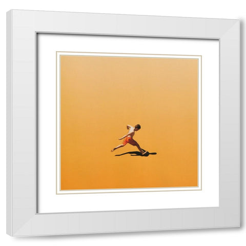 Sprint White Modern Wood Framed Art Print with Double Matting by Wonder, Howie