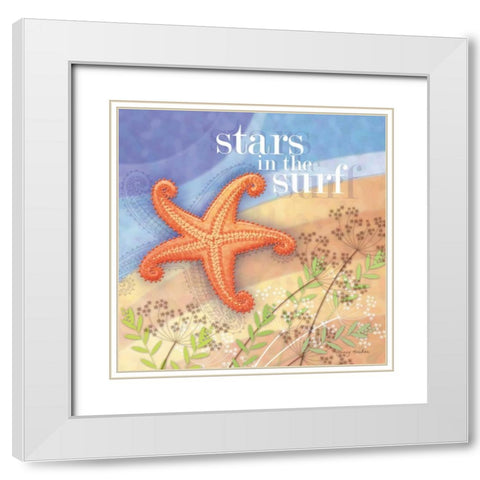 Stars in the Surf White Modern Wood Framed Art Print with Double Matting by Archer, Nancy