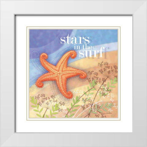 Stars in the Surf White Modern Wood Framed Art Print with Double Matting by Archer, Nancy