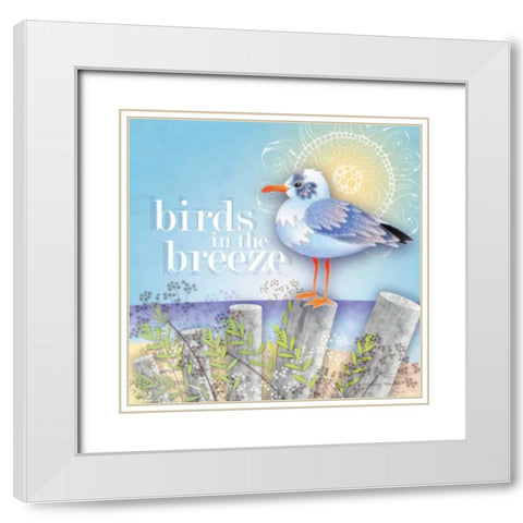 Birds in the Breeze White Modern Wood Framed Art Print with Double Matting by Archer, Nancy