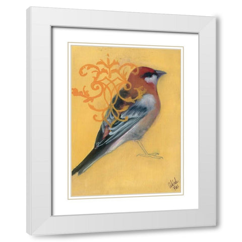 Bird Study I White Modern Wood Framed Art Print with Double Matting by Adkin, Arielle