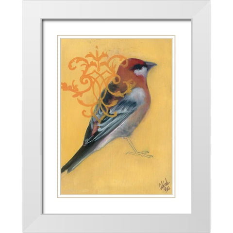 Bird Study I White Modern Wood Framed Art Print with Double Matting by Adkin, Arielle