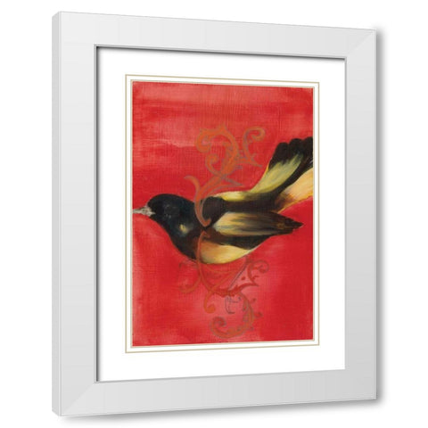 Bird Study IV White Modern Wood Framed Art Print with Double Matting by Adkin, Arielle