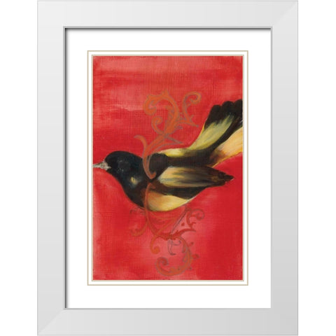 Bird Study IV White Modern Wood Framed Art Print with Double Matting by Adkin, Arielle