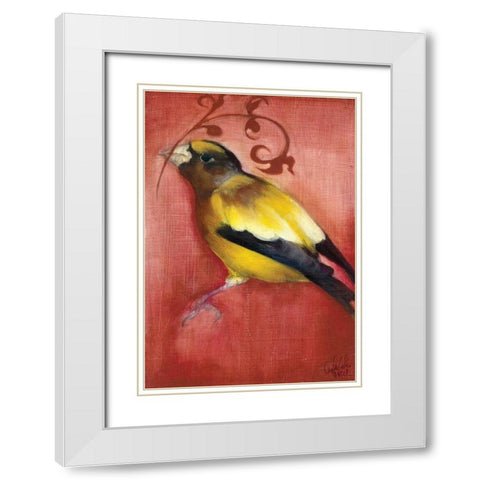 Bird Study VI White Modern Wood Framed Art Print with Double Matting by Adkin, Arielle