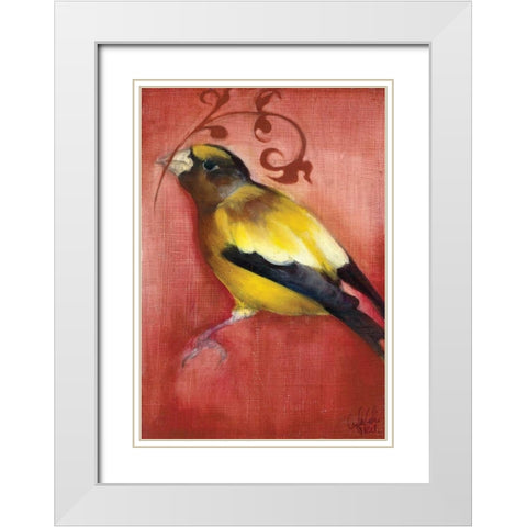 Bird Study VI White Modern Wood Framed Art Print with Double Matting by Adkin, Arielle