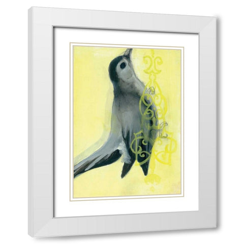 Bird Study VIII White Modern Wood Framed Art Print with Double Matting by Adkin, Arielle