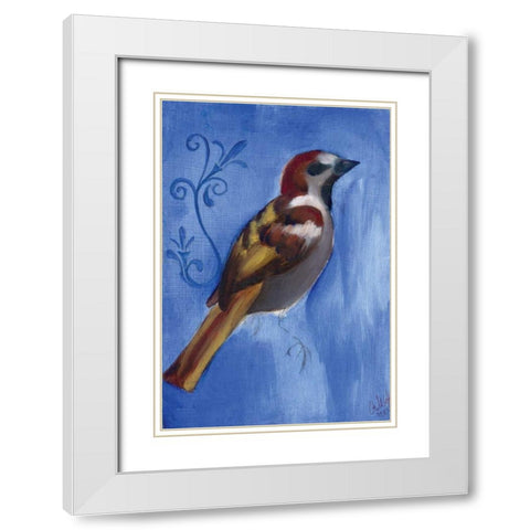 Bird Study XI White Modern Wood Framed Art Print with Double Matting by Adkin, Arielle