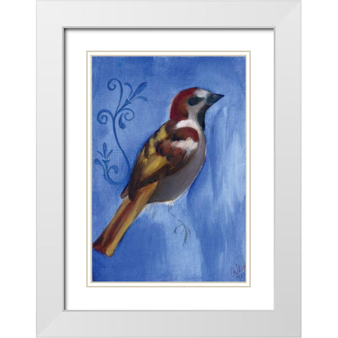 Bird Study XI White Modern Wood Framed Art Print with Double Matting by Adkin, Arielle