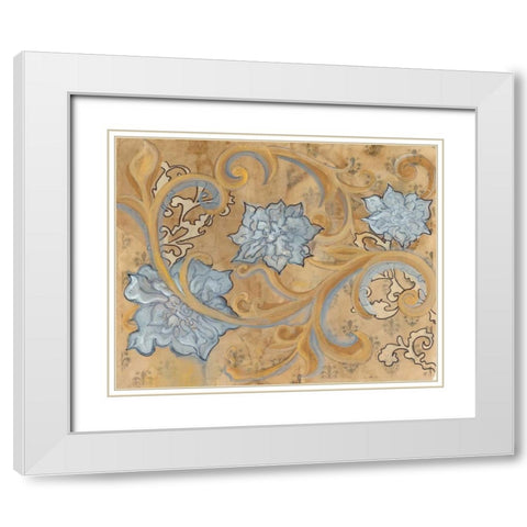 White and Gold White Modern Wood Framed Art Print with Double Matting by Adkin, Arielle