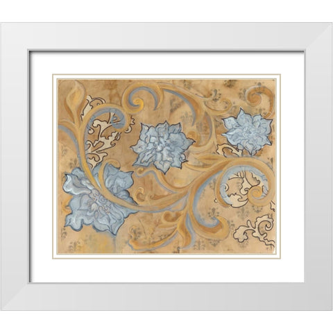 White and Gold White Modern Wood Framed Art Print with Double Matting by Adkin, Arielle