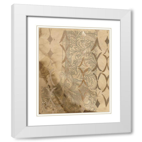 Vintage Patterns White Modern Wood Framed Art Print with Double Matting by Adkin, Arielle