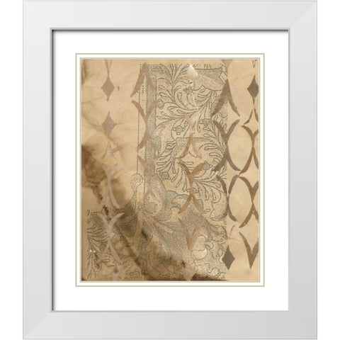 Vintage Patterns White Modern Wood Framed Art Print with Double Matting by Adkin, Arielle