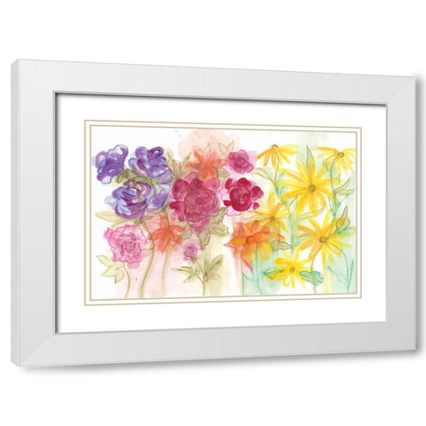 Spring Garden I White Modern Wood Framed Art Print with Double Matting by Adkin, Arielle