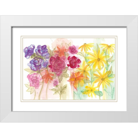 Spring Garden I White Modern Wood Framed Art Print with Double Matting by Adkin, Arielle