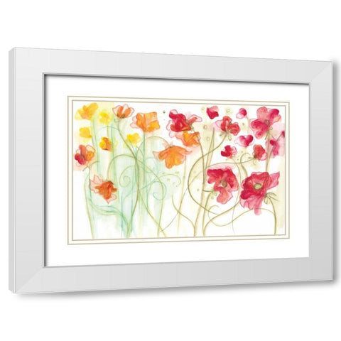 Spring Garden II White Modern Wood Framed Art Print with Double Matting by Adkin, Arielle