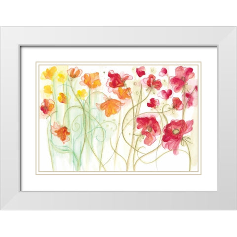 Spring Garden II White Modern Wood Framed Art Print with Double Matting by Adkin, Arielle
