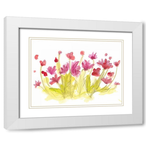 Spring Garden V White Modern Wood Framed Art Print with Double Matting by Adkin, Arielle